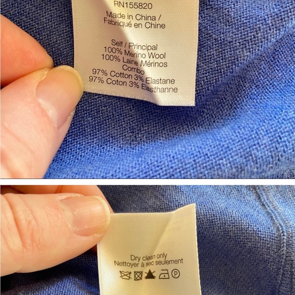 Veronica Beard Roscoe Merino Wool Mixed Media Sweater Blue Small - Picture 2 of 4